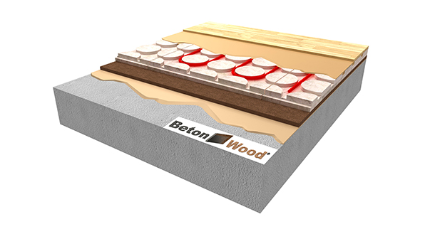 Massetto radiante in BetonRadiant su fibra di legno FTHB