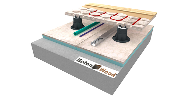 Massetto radiante sopraelevato BetonRadiant su BetonStyr